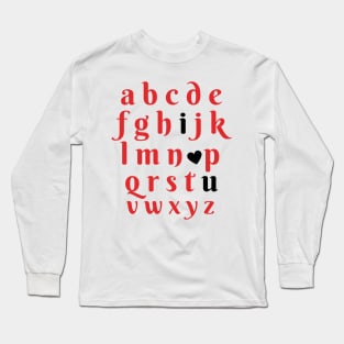 I Love You Alphabet Letters Valentines Day Long Sleeve T-Shirt